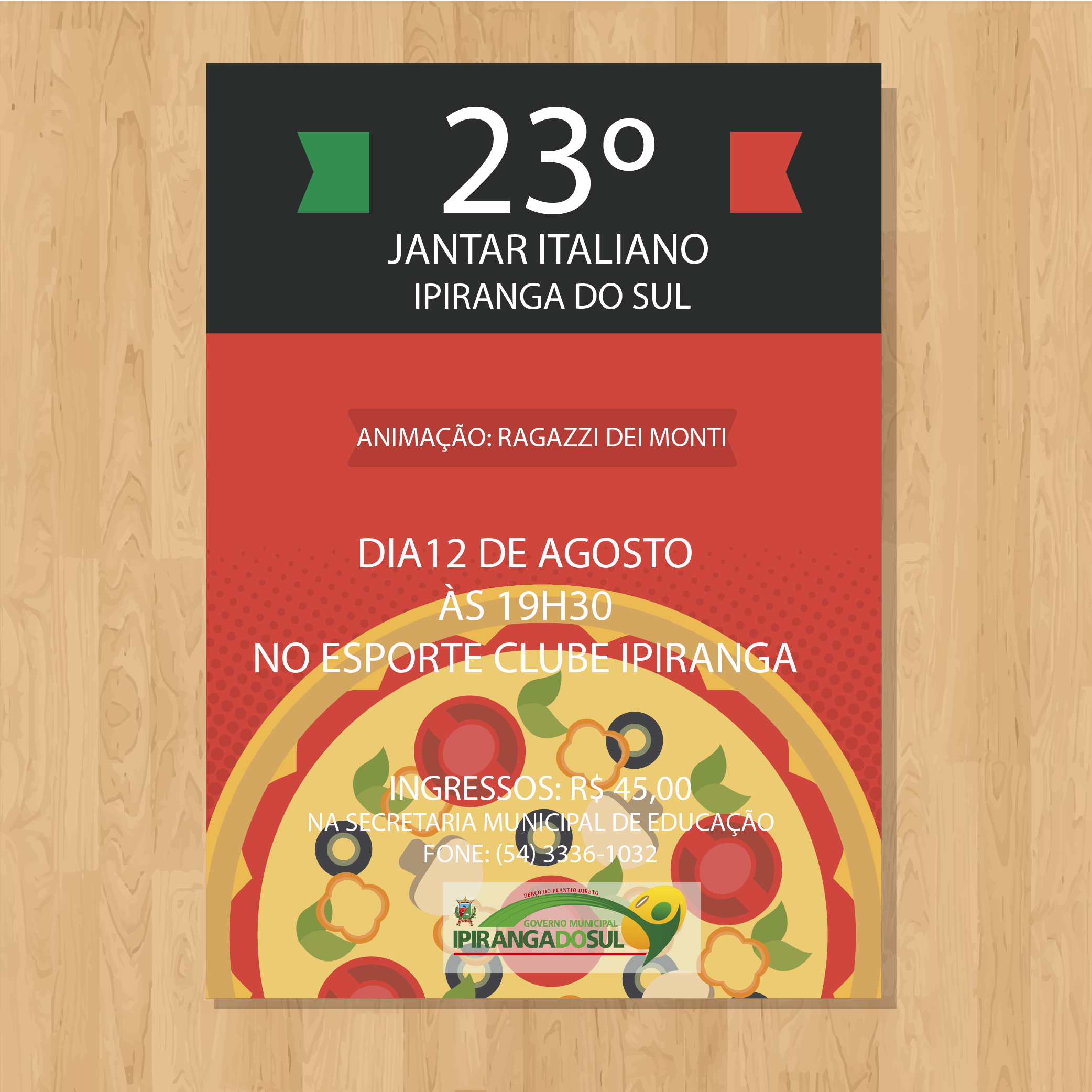 Vem aí: 23º Jantar Italiano de Ipiranga do Sul
