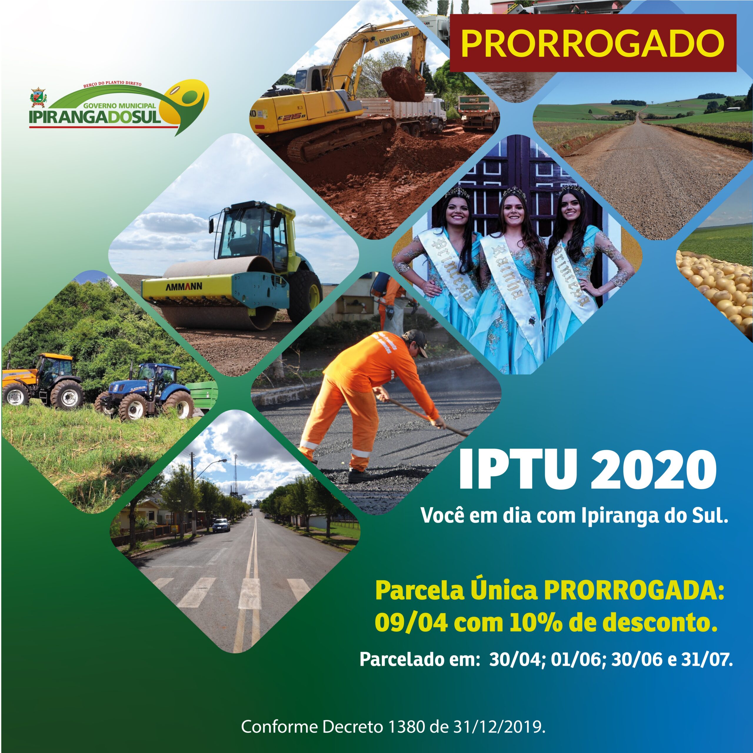 IPTU e Alvará em Ipiranga do Sul tem pagamento prorrogado