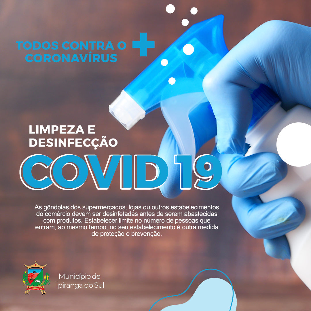Limpeza e desinfecção também são forma de evitar o Coronavírus